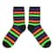 Neon Green, Orange & Black Stripes Adult Quarter Crew Socks by Celebrate It™